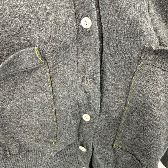 Shae Anthropologie Women's M Open Front Cardigan Pockets Gray Green Velvet - Picture 3 of 9